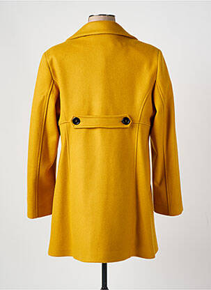 Manteau long coupe droite sans capuche jaune QUATRE VINGT JOURS femme