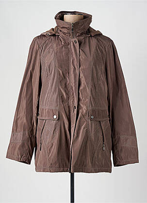 Parka manches longues a capuche marron SOURIRE femme