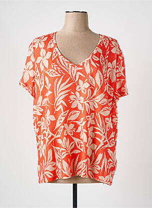 T-shirt imprimé fantaisie manches courtes orange ARMOR LUX femme