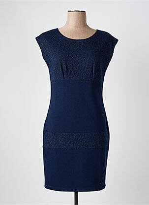 Robe courte manches courtes manches courtes bleu QUATRE VINGT JOURS femme