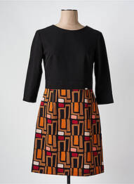 Robe courte manches 3/4 manches 3/4 noir QUATRE VINGT JOURS femme