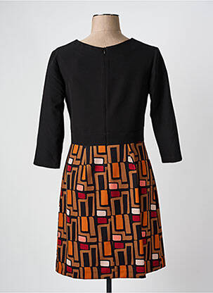 Robe courte manches 3/4 manches 3/4 noir QUATRE VINGT JOURS femme