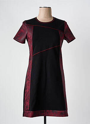 Robe courte manches courtes manches courtes rouge CLAUDE DE SAIVRE femme