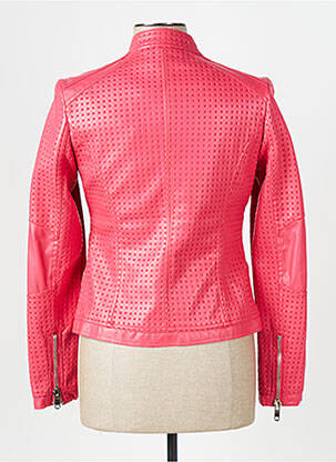Veste simili cuir poches rouge LAURA JO femme
