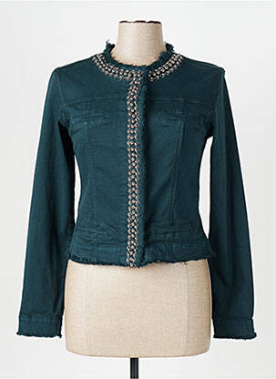 Veste casual col rond vert MELLY & CO femme