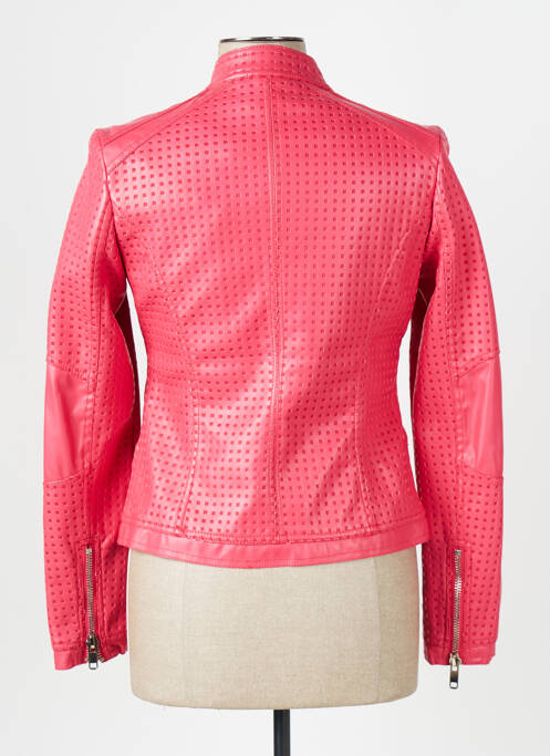 Veste simili cuir rouge LAURA JO pour femme