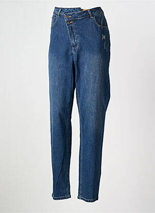 Jeans coupe slim effet usé délavé taille normale bleu CAPTAIN TORTUE femme