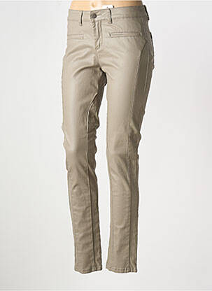 Pantalon slim tissage enduit taille normale gris TREND BY CAPTAIN TORTUE femme