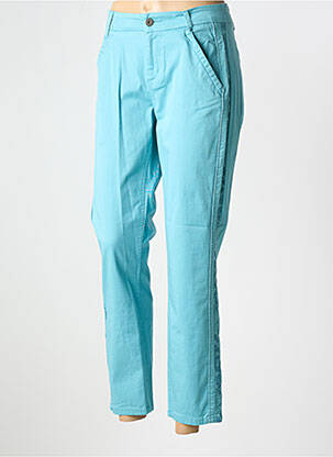 Pantalon chino tissage popeline taille normale bleu MISS BY CAPTAIN TORTUE femme