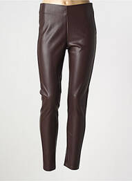Pantalon slim taille élastique taille haute marron LITTLE MISS BY CAPTAIN TORTUE femme