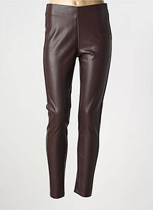 Pantalon slim taille élastique taille haute marron LITTLE MISS BY CAPTAIN TORTUE femme