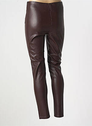 Pantalon slim taille haute taille haute marron LITTLE MISS BY CAPTAIN TORTUE femme