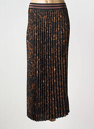 Jupe longue tissage plissé noir MAISON CAPTAIN femme