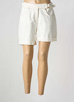 Short tissage denim beige MAISON CAPTAIN femme