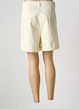 Short tissage denim taille haute beige TREND BY CAPTAIN TORTUE femme