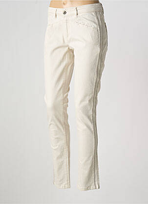 Jeans coupe slim beige TREND BY CAPTAIN TORTUE pour femme