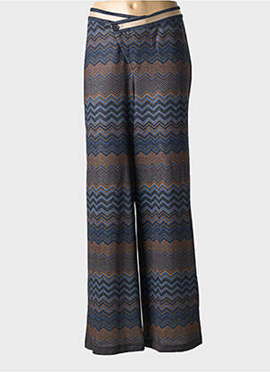 Pantalon large fermeture zippée sous rabat boutonné taille normale bleu CAPTAIN TORTUE femme