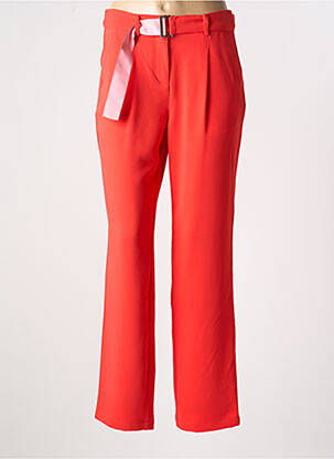 Pantalon chino fermeture zippée sous rabat avec crochet taille normale orange MAISON CAPTAIN femme