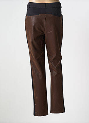 Pantalon chino broderie galons latéraux taille normale marron TREND BY CAPTAIN TORTUE femme