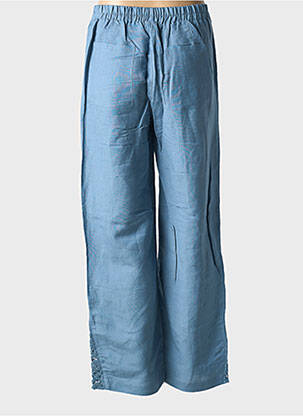 Pantalon droit tissage crêpe taille normale bleu CAPTAIN TORTUE femme