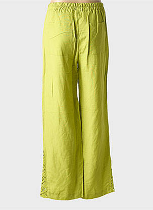 Pantalon droit tissage crêpe taille normale vert CAPTAIN TORTUE femme