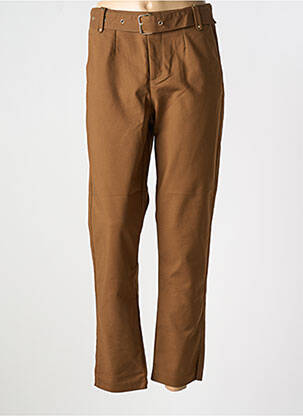 Pantalon chino tissage popeline taille normale marron MAISON CAPTAIN femme