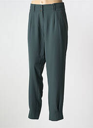 Pantalon droit tissage crêpe taille normale vert CAPTAIN TORTUE femme