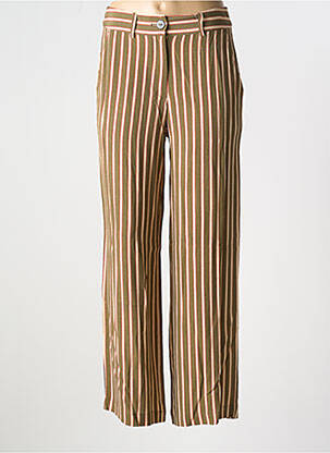 Pantalon droit tissage crêpe taille normale vert MAISON CAPTAIN femme
