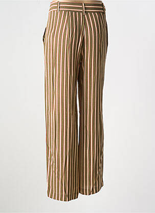 Pantalon droit fermeture zippée sous rabat boutonné taille normale vert MAISON CAPTAIN femme