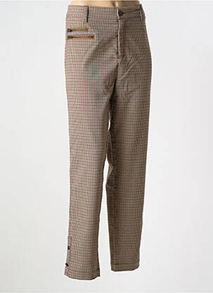 Pantalon chino fermeture zippée sous rabat boutonné taille normale marron CAPTAIN TORTUE femme
