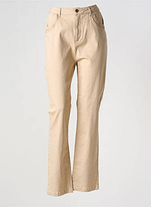 Jeans coupe slim beige TREND BY CAPTAIN TORTUE pour femme