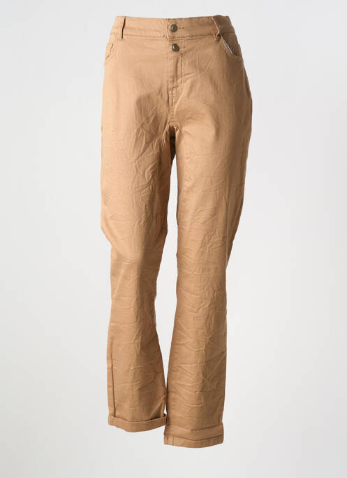 Jeans coupe slim marron MISS BY CAPTAIN TORTUE pour femme