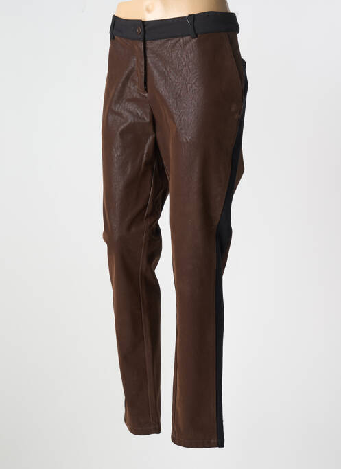 Pantalon chino marron TREND BY CAPTAIN TORTUE pour femme