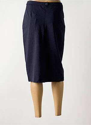 Jupe mi-longue coupe droite bleu GUY DUBOUIS femme