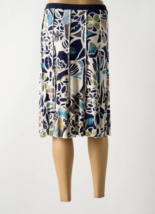 Jupe mi-longue bleu GUY DUBOUIS pour femme