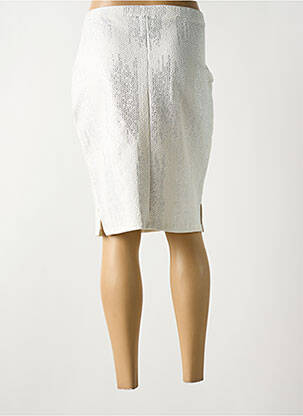 Jupe mi-longue stretch blanc GUY DUBOUIS femme
