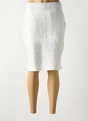Jupe mi-longue coupe droite blanc FRANCE RIVOIRE femme