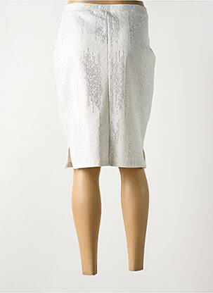 Jupe mi-longue coupe droite blanc FRANCE RIVOIRE femme