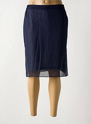 Jupe mi-longue coupe droite bleu MERI & ESCA femme