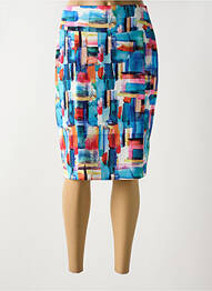 Jupe mi-longue coupe droite bleu GREGORY PAT femme