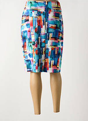 Jupe mi-longue stretch bleu GREGORY PAT femme
