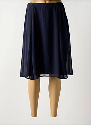 Jupe mi-longue coupe évasée bleu FRANCE RIVOIRE femme