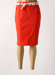 Jupe mi-longue coupe droite rouge GREGORY PAT femme