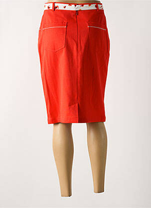 Jupe mi-longue coupe droite rouge GREGORY PAT femme