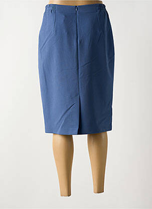 Jupe mi-longue taille à pinces bleu GUY DUBOUIS femme