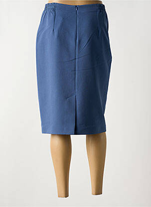 Jupe mi-longue coupe droite bleu FRANCE RIVOIRE femme