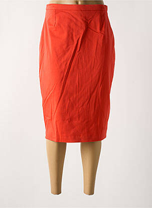Jupe mi-longue taille à pinces orange GUY DUBOUIS femme