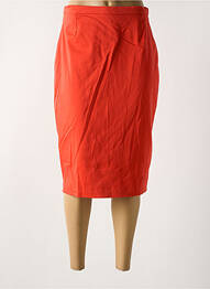 Jupe mi-longue taille à pinces orange GUY DUBOUIS femme