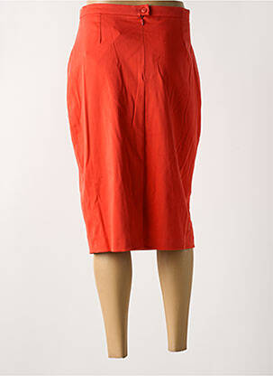 Jupe mi-longue taille à pinces orange GUY DUBOUIS femme