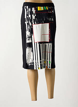 Jupe mi-longue stretch noir LISA CHESNAY femme